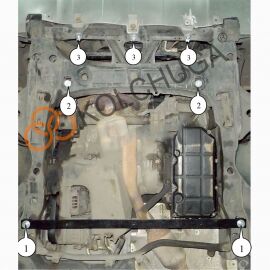 Kolchuga Защита двигателя и КПП на Mercedes-Benz A-Class W169 '04-12 (V-1,5i) (ZiPoFlex-оцинковка)