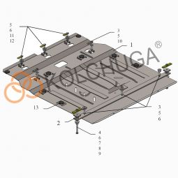 Kolchuga Защита двигателя и КПП на Mercedes-Benz A-Class W169 '04-12 (V-1,5i)