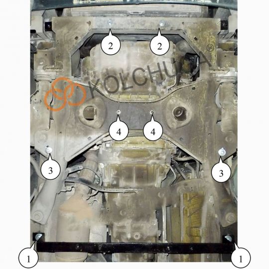 Kolchuga Защита двигателя и КПП на Mercedes-Benz Viano W639 '10-14 Kolchuga Защита двигателя и КПП на Mercedes-Benz Viano W639 '10-14