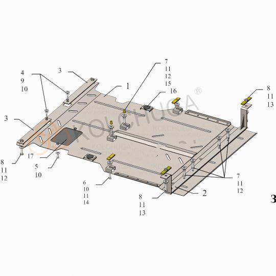 Kolchuga Защита двигателя и КПП на Mercedes-Benz Viano W639 '10-14 Kolchuga Защита двигателя и КПП на Mercedes-Benz Viano W639 '10-14