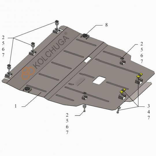 Kolchuga Защита двигателя, КПП и радиатора на Mercedes-Benz A-Class W176 '12-18 (ZiPoFlex-оцинковка) Kolchuga Защита двигателя, КПП и радиатора на Mercedes-Benz A-Class W176 '12-18 (ZiPoFlex-оцинковка)