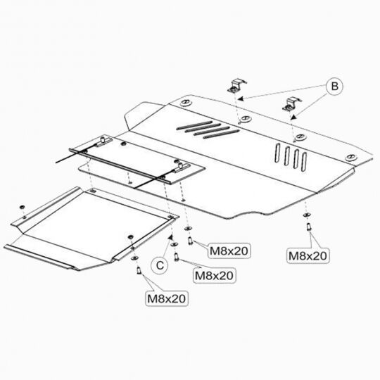 Kolchuga Защита двигателя, КПП и радиатора на Mercedes-Benz E-Class W124 '91-97 Kolchuga Защита двигателя, КПП и радиатора на Mercedes-Benz E-Class W124 '91-97