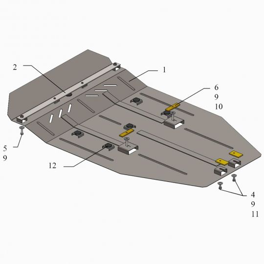 Kolchuga Защита двигателя, КПП и радиатора на Mercedes-Benz Viano W639 '05-10 Kolchuga Защита двигателя, КПП и радиатора на Mercedes-Benz Viano W639 '05-10