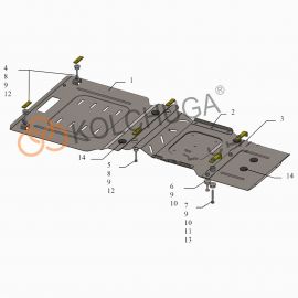 Kolchuga Защита двигателя, КПП и РКПП на Mercedes-Benz GL-Class X164 '06-12 (ZiPoFlex-оцинковка)