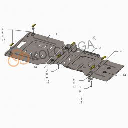 Kolchuga Защита двигателя, КПП и РКПП на Mercedes-Benz R500 W251 '06-14