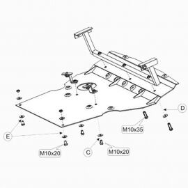 Kolchuga Защита двигателя и радиатора на Mercedes-Benz D-Class W201 '82-93 (V-2,0D; V-2,5D)