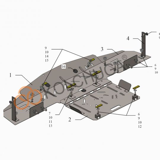 Kolchuga Защита двигателя и радиатора на Mercedes-Benz E-Class W210 '95-02 Kolchuga Защита двигателя и радиатора на Mercedes-Benz E-Class W210 '95-02
