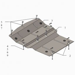 Kolchuga Защита двигателя и радиатора на Mercedes-Benz E-Class W212 '09- (ZiPoFlex-оцинковка)