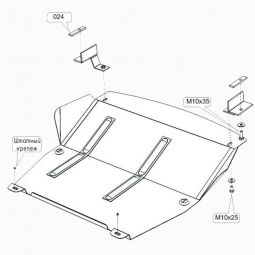 Kolchuga Защита двигателя и радиатора на Mercedes-Benz Sprinter W901-905 '95-06 (ZiPoFlex-оцинковка)