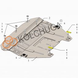 Kolchuga Защита двигателя, КПП и радиатора на Mini Cooper Countryman (R60) '10-17