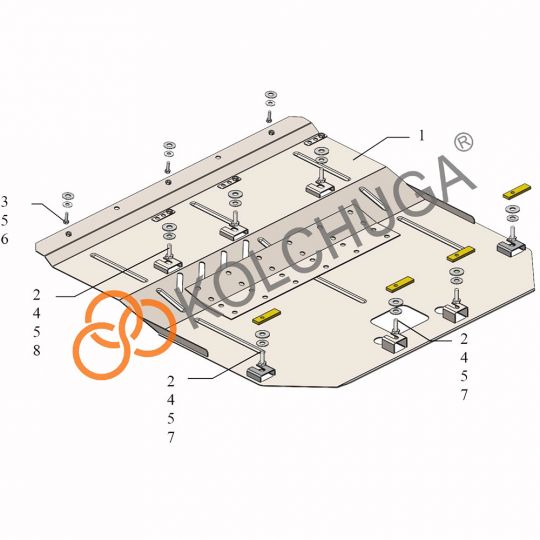 Kolchuga Защита двигателя, КПП и радиатора на Mini Cooper (F56) III '14- Kolchuga Защита двигателя, КПП и радиатора на Mini Cooper (F56) III '14-
