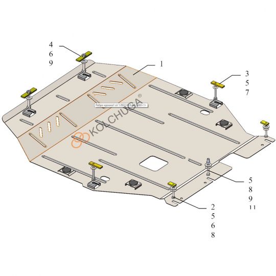 Kolchuga Защита двигателя и КПП на Mitsubishi Outlander III '12- (ZiPoFlex-оцинковка) Kolchuga Защита двигателя и КПП на Mitsubishi Outlander III '12- (ZiPoFlex-оцинковка)