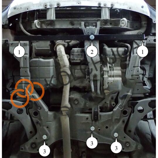 Kolchuga Защита двигателя и КПП на Mitsubishi Outlander XL II '06-12