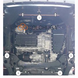 Kolchuga Защита двигателя, КПП и радиатора на Mitsubishi Eclipse Cross '17- (ZiPoFlex-оцинковка)