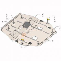 Kolchuga Защита двигателя, КПП и радиатора на Mitsubishi Eclipse Cross '17-