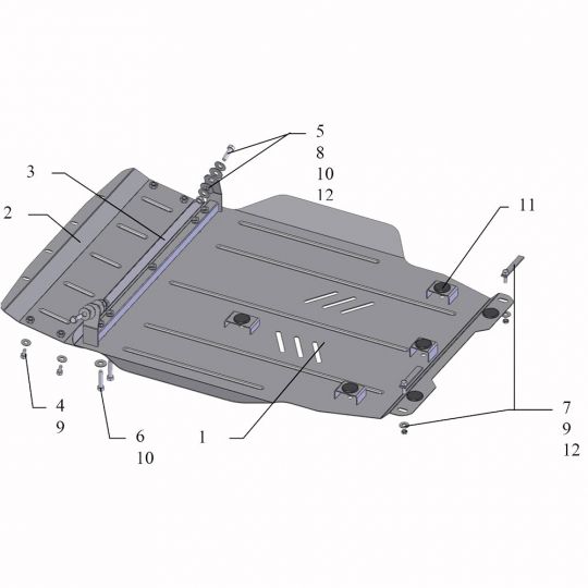 Kolchuga Защита двигателя, КПП и радиатора на Mitsubishi Lancer Evolution X '07- Kolchuga Защита двигателя, КПП и радиатора на Mitsubishi Lancer Evolution X '07-