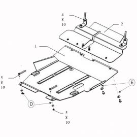 Kolchuga Защита двигателя, КПП и радиатора на Mitsubishi Outlander I '01-06 (ZiPoFlex-оцинковка)