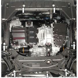Kolchuga Защита двигателя, КПП и радиатора на Mitsubishi Outlander XL III '12- (ZiPoFlex-оцинковка)