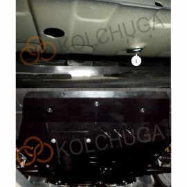 Kolchuga Защита двигателя, КПП и радиатора на Mitsubishi Outlander XL III '12- (V-2,4i)