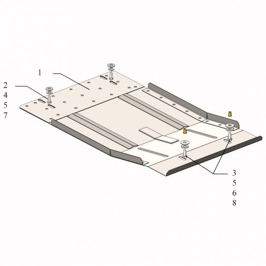 Kolchuga Защита раздатки на Mitsubishi Pajero Sport III '15- (ZiPoFlex-оцинковка)