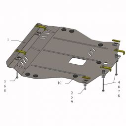 Kolchuga Защита двигателя и КПП на Nissan Pulsar (C13) '14- (ZiPoFlex-оцинковка)