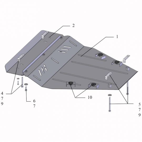Kolchuga Защита двигателя и КПП на Nissan Qashqai+2 (J10) I '07-13 (ZiPoFlex-оцинковка) Kolchuga Защита двигателя и КПП на Nissan Qashqai+2 (J10) I '07-13 (ZiPoFlex-оцинковка)