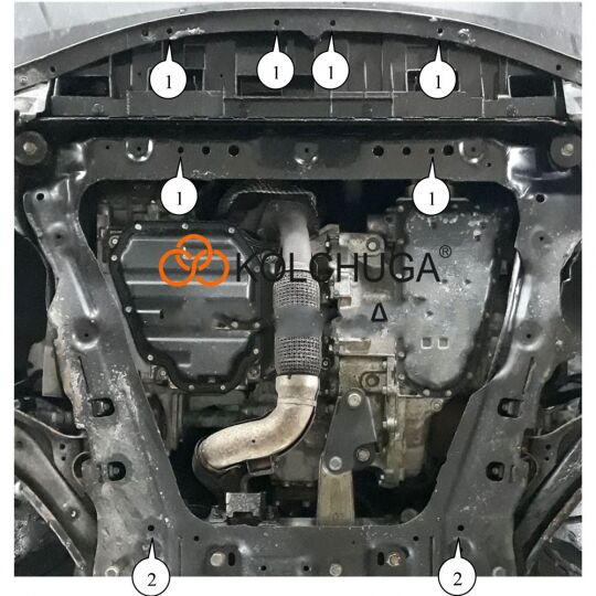 Kolchuga Защита двигателя и КПП на Nissan Rogue II '12- (ZiPoFlex-оцинковка) Kolchuga Защита двигателя и КПП на Nissan Rogue II '12- (ZiPoFlex-оцинковка)