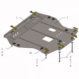 Kolchuga Защита двигателя, КПП и радиатора на Nissan Juke '10-
