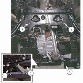 Kolchuga Защита двигателя, КПП и радиатора на Nissan Micra (K12) III '03-10 (АКПП)