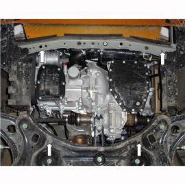 Kolchuga Защита двигателя, КПП и радиатора на Nissan Micra (K13) IV '10- (ZiPoFlex-оцинковка)