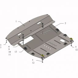 Kolchuga Защита двигателя, КПП и радиатора на Nissan Murano II '08-14