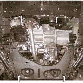 Kolchuga Защита двигателя, КПП и радиатора на Nissan Note I '05-13 (V-1,4) (ZiPoFlex-оцинковка)