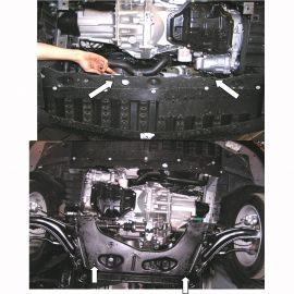 Kolchuga Защита двигателя, КПП и радиатора на Nissan Note I '05-13 (V-1,6)