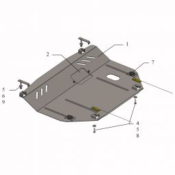 Kolchuga Защита двигателя, КПП и радиатора на Nissan Note II '12- (ZiPoFlex-оцинковка)