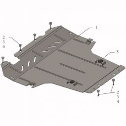 Kolchuga Защита двигателя, КПП и радиатора на Nissan NV200 '09- (ZiPoFlex-оцинковка)