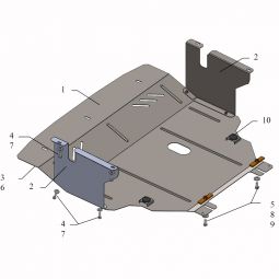 Kolchuga Защита двигателя, КПП и радиатора на Nissan Primastar '02-16 (V-1,9D) (ZiPoFlex-оцинковка)
