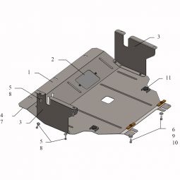 Kolchuga Защита двигателя, КПП и радиатора на Nissan Primastar '02-16 (V-2,0D) (ZiPoFlex-оцинковка)