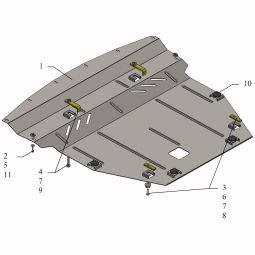 Kolchuga Защита двигателя, КПП и радиатора на Nissan Qashqai (J11) II '13- (V-1,2i)