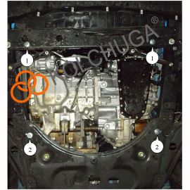 Kolchuga Защита двигателя, КПП и радиатора на Nissan Qashqai (J11) II '13- (V-1,6D) (ZiPoFlex-оцинковка)