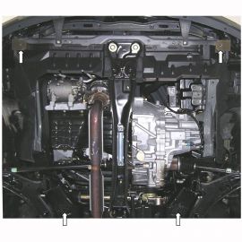 Kolchuga Защита двигателя, КПП и радиатора на Nissan Sunny (N17) '10- (ZiPoFlex-оцинковка)