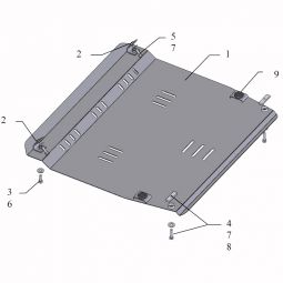 Kolchuga Защита двигателя, КПП и радиатора на Nissan Teana (J32) '08- (ZiPoFlex-оцинковка)