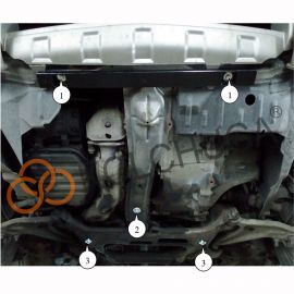 Kolchuga Защита двигателя, КПП и радиатора на Nissan X-Trail (T30) I '01-07 (ZiPoFlex-оцинковка)