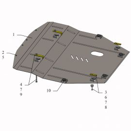 Kolchuga Защита двигателя, КПП и радиатора на Nissan X-Trail (T32) III '14-17 (ZiPoFlex-оцинковка)