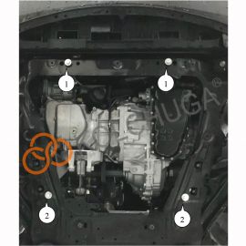 Kolchuga Защита двигателя, КПП и радиатора на Nissan X-Trail (T32) III '17- (ZiPoFlex-оцинковка)