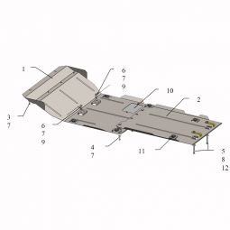 Kolchuga Защита двигателя, КПП, радиатора и раздатки на Nissan Pathfinder (R52) IV '12- (ZiPoFlex-оцинковка)