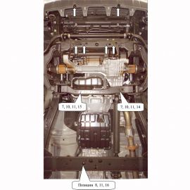 Kolchuga Защита двигателя, КПП, радиатора, раздатки и редуктора на Nissan Navara (D23) IV '14- (ZiPoFlex-оцинковка)