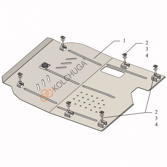 Kolchuga Защита двигателя и КПП на Opel Insignia I '14-17 Kolchuga Защита двигателя и КПП на Opel Insignia I '14-17