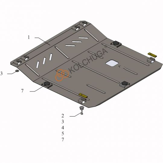 Kolchuga Защита двигателя и КПП на Opel Mokka X '16- (ZiPoFlex-оцинковка) Kolchuga Защита двигателя и КПП на Opel Mokka X '16- (ZiPoFlex-оцинковка)