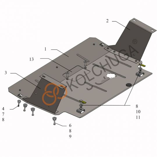 Kolchuga Защита двигателя и КПП на Opel Vivaro II '14- Kolchuga Защита двигателя и КПП на Opel Vivaro II '14-