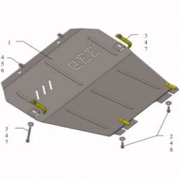 Kolchuga Защита двигателя, КПП и радиатора на Opel Astra H '04-10 (ZiPoFlex-оцинковка)